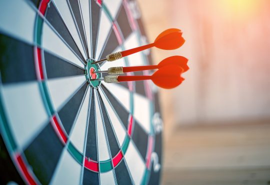 darts on a dart board