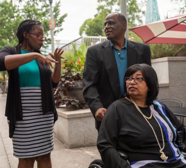 Aisha Adkins in the Atlanta area with her mother, Rose, whose dementia was diagnosed six years ago, and her father.