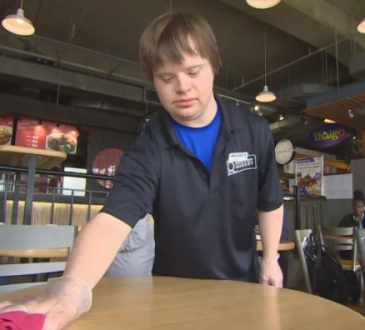 Brion Kurbis-Edwards secured a job at the Lonsdale Quay Market after working with an employment specialist at WorkBC. (CBC News/Tristan Le Rudulier)