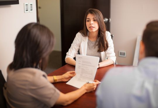 woman looking stressed during job interview