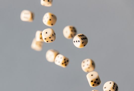 dice falling through the air