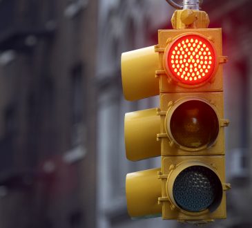 Traffic light on red