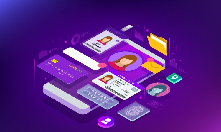 Biometrics technology vector illustration for personal identity recognition and access authentication