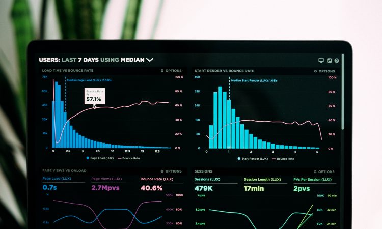 charts on computer screen