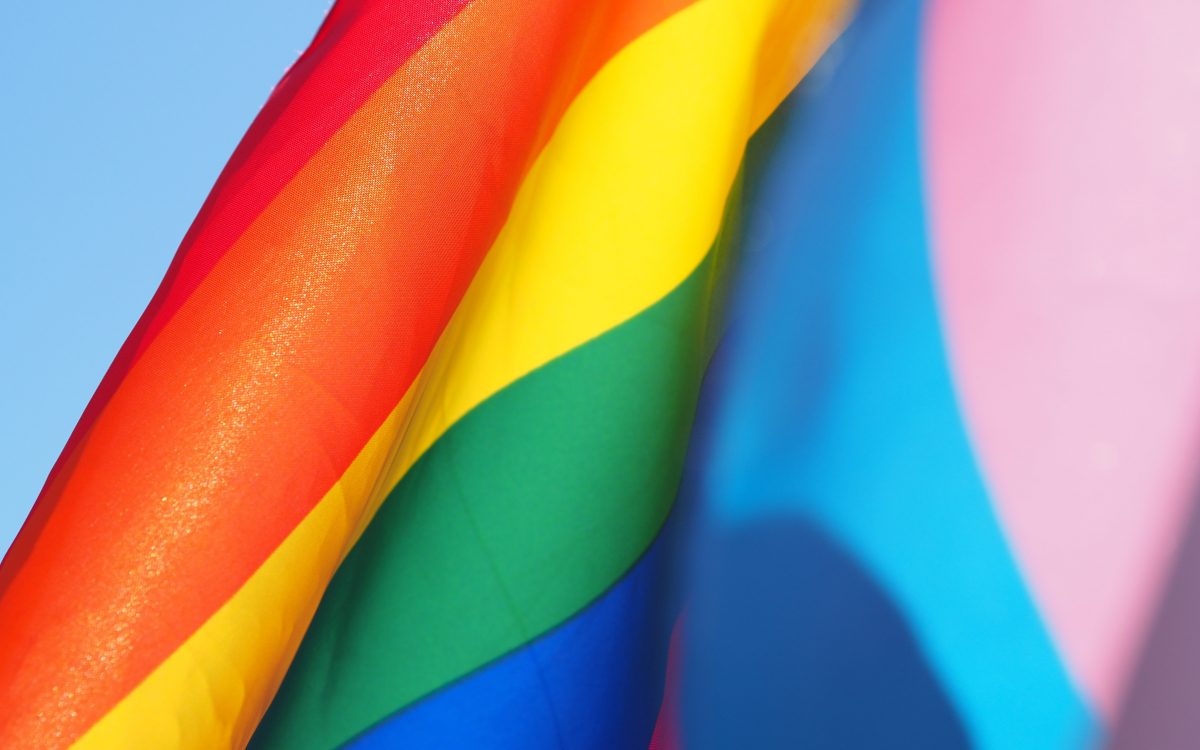 pride and transgender pride flags