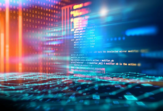 Programming code abstract technology background of software developer and Computer script