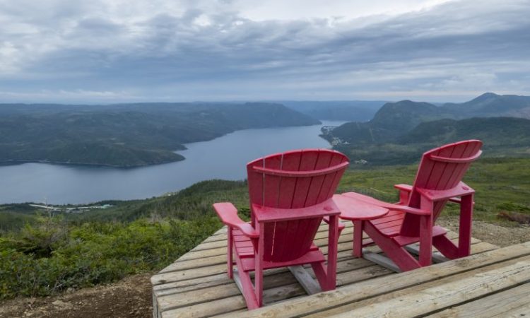 two chairs overlooking gros morne park