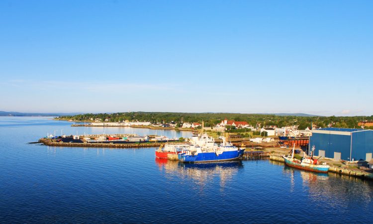 Ships docked at the pier, North Sydney, Nova Scotia.