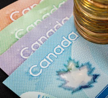 canadian bills and coins