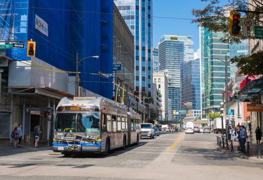 bus in downtown vancouver