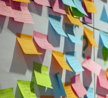 post-it notes on wall