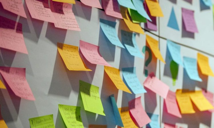 post-it notes on wall