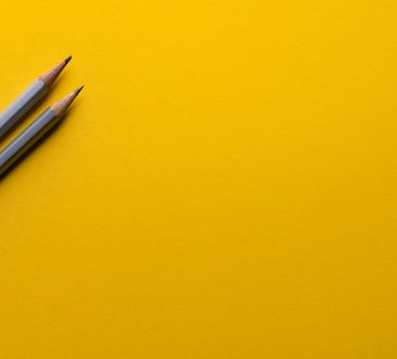 two grey pencils on yellow background