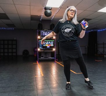 Owner of The Workshop Dance Studio, Nancy Morgan, gives a tap dance class via video in Kemptville Ontario