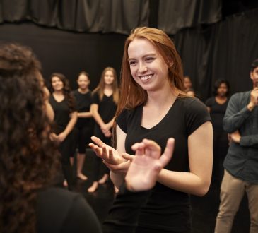 students in improv class