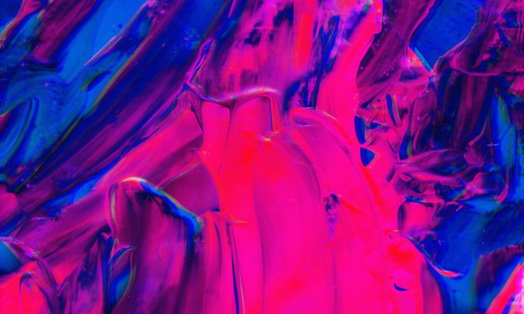 pink and blue abstract art paint