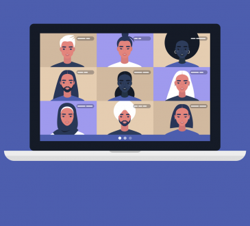 illustration of people on video call