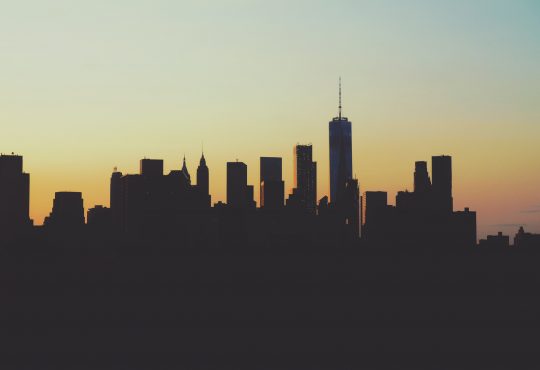 new york skyline at dusk