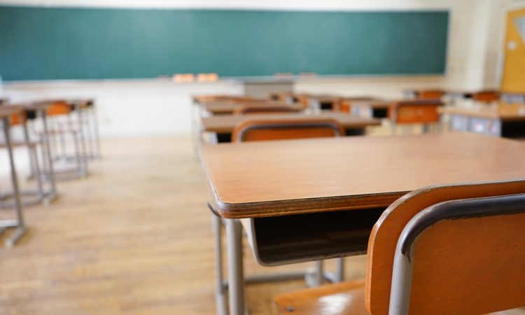 School classroom with blackboard