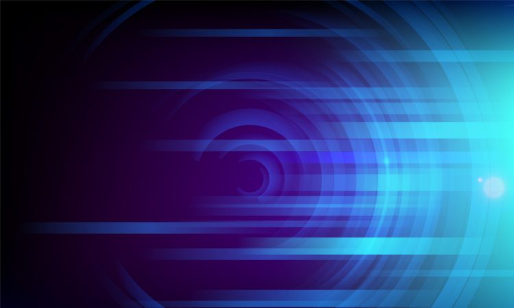 Abstract blue concentric circles.