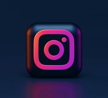Instagram logo on navy background