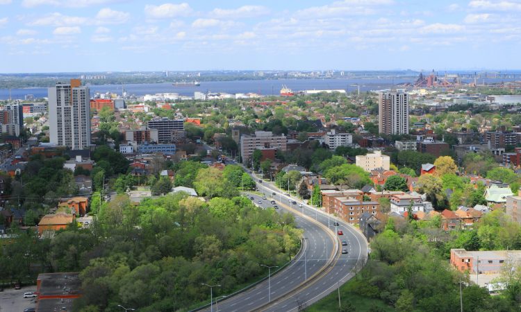 Overhead view of City of Hamilton