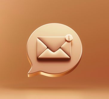 Gold SMS mail notification message