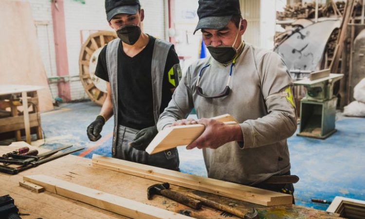 Two men in workshop