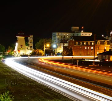Downtown Fredericton at night