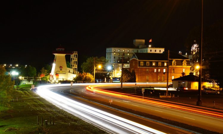 Downtown Fredericton at night