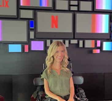 Woman in wheelchair in Netflix office