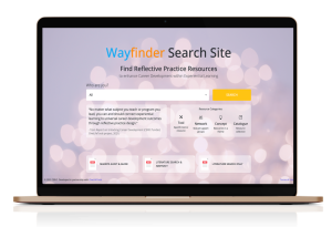 Laptop screen showing Wayfinder Search Site