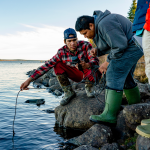 Interns in the Environmental Water Program sampling water as part of a project in collaboration with Sheshatshiu Innu First Nation in Labrador