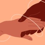 Illustration of two hands holding
