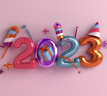 2023 on pink background