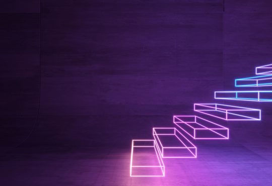 Abstract neon staircase