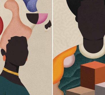 Side-by-side illustrations of two black women