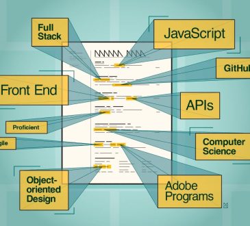 Illustration of full-stack developer resume