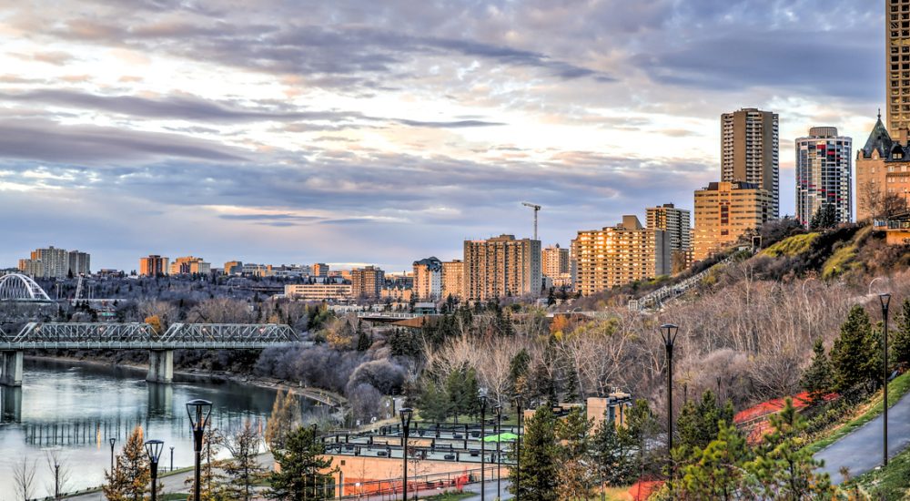 Features of the skyline and cityscape of Edmonton Alberta