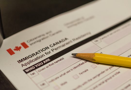 Canada immigration form.