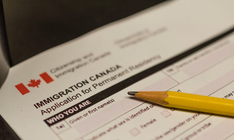 Canada immigration form.