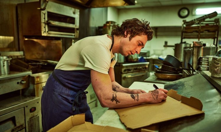 Screengrab of chef cooking in TV show The Bear