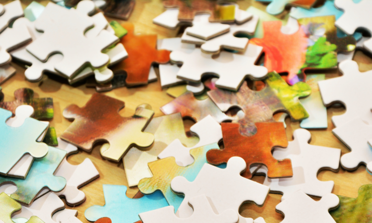 Puzzle pieces mixed up
