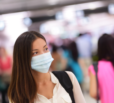 Woman wearing medical mask