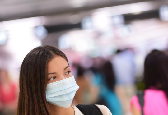 Woman wearing medical mask