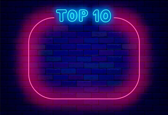 Neon sign reading Top 10