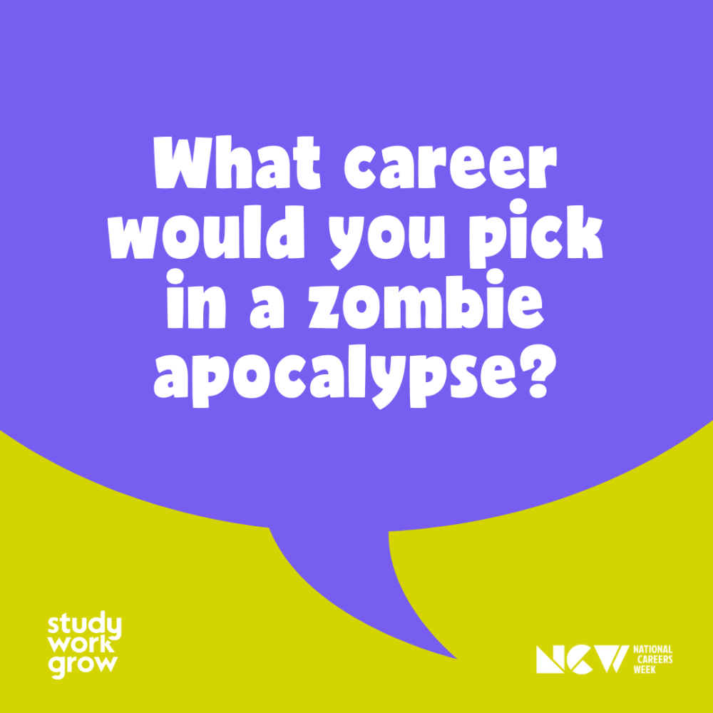 Career Conversation card: What career would you pick in a zombie apocalypse?