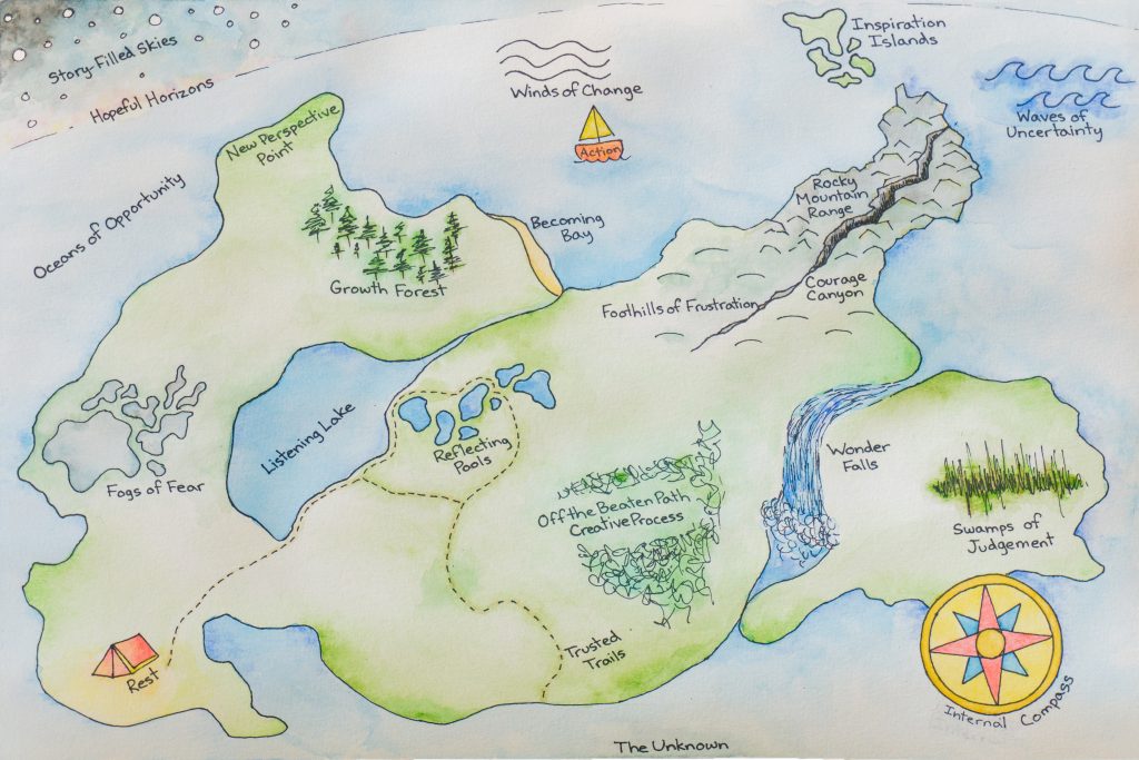 Hand-drawn map