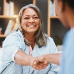 Two people shaking hands