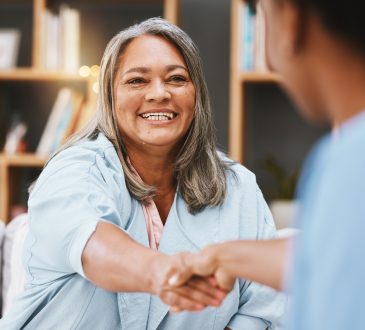 Two people shaking hands